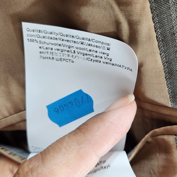 Hugo Boss Virgin Wool Blazer Mens 44L Light Brown Pinstripe Formal Workwear - Picture 10 of 13